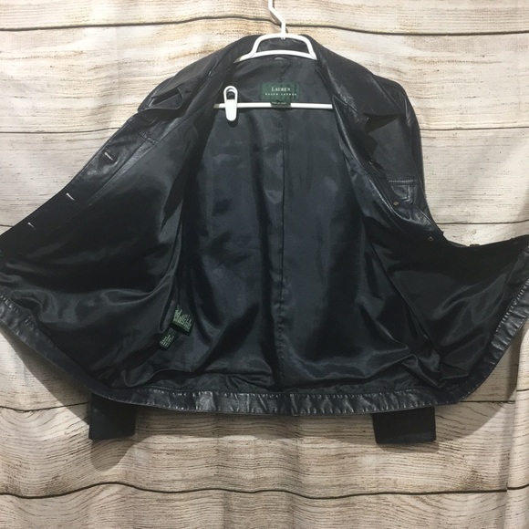 Lauren Ralph Lauren leather coat 1x dark navy - Picture 6 of 7